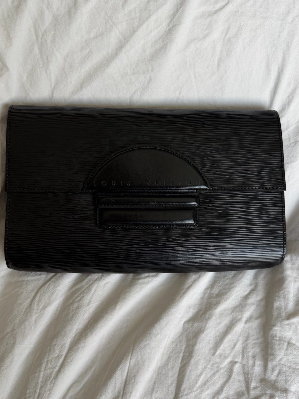 Louis Vuitton Black Epi Leather Envelope Clutch